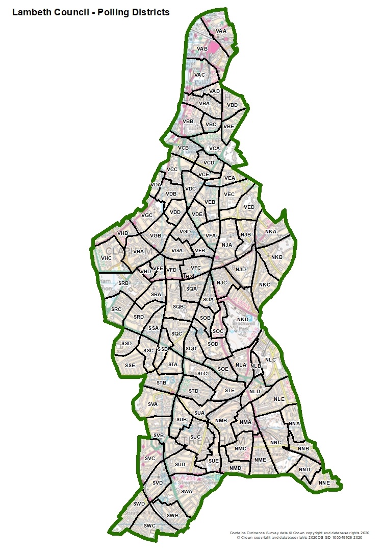 Lambeth Electoral Ward Boundary Review Norwood Forum   WardBoundaryReview Lambeth Map 